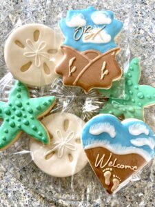 Beach themed sugar cookies.