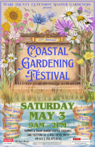 coastal gardening festival poster may 3 from 9 AM to 2 PM